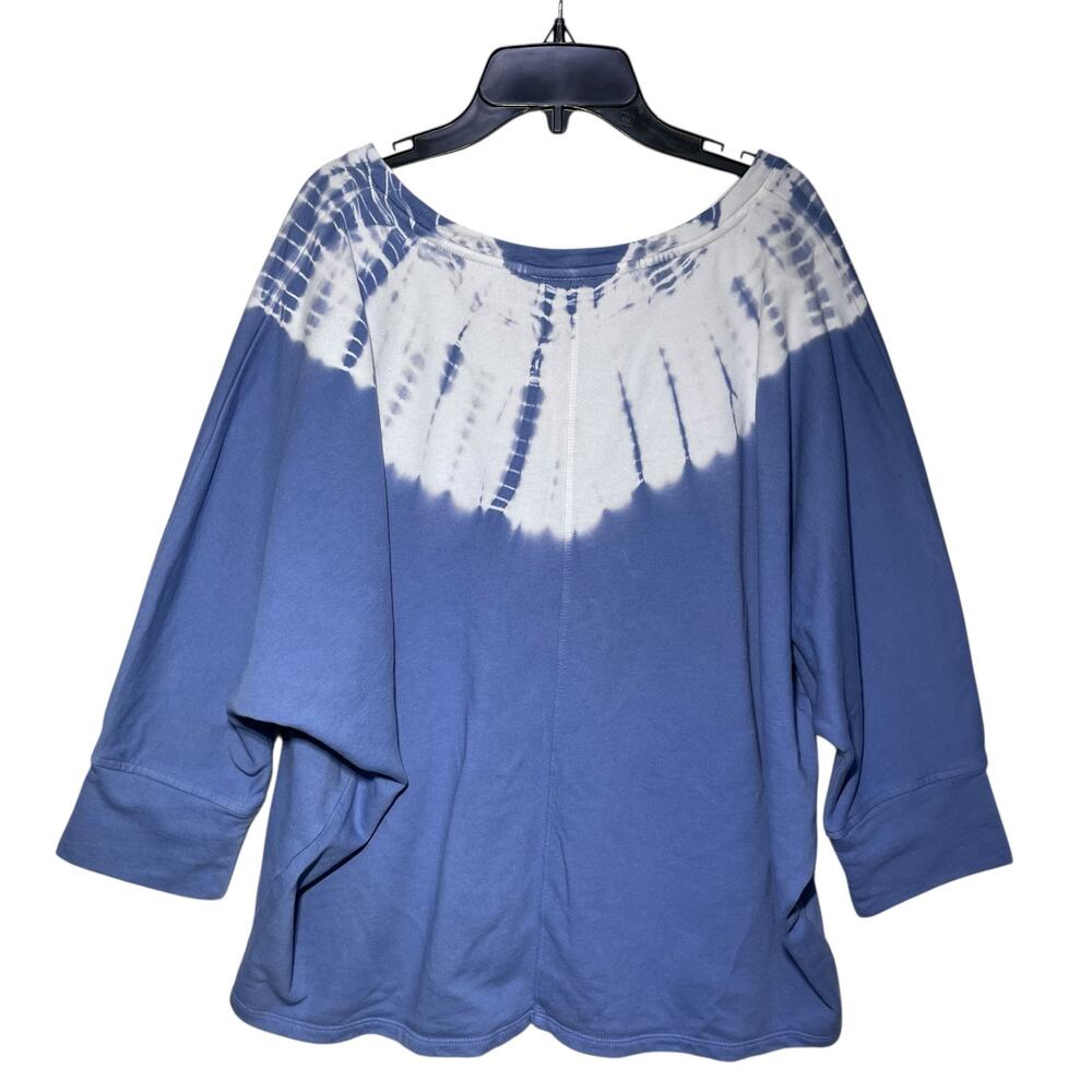 J. Jill Tie Dye Sweatshirt Organic Cotton Dolman Sleeve - Picture 5 of 10